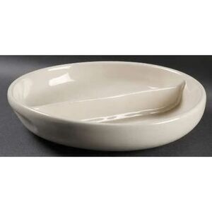 New Russel Wright by Oneida 10-3/8" Divided Vegetable Bowl Linen Creme